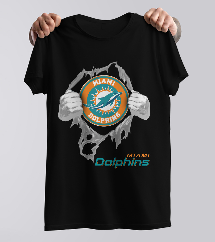 Miami Dolphins 08 Football Power Rip T-Shirt