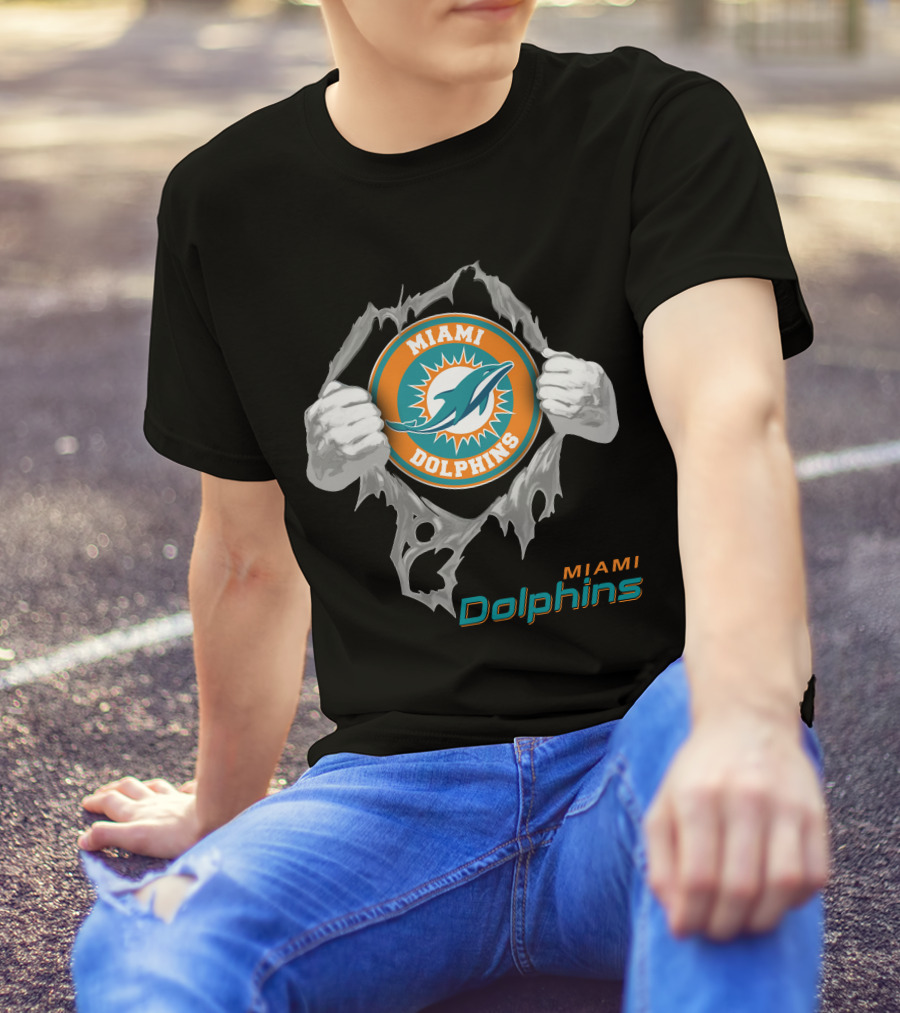 Miami Dolphins 08 Football Power Rip T-Shirt