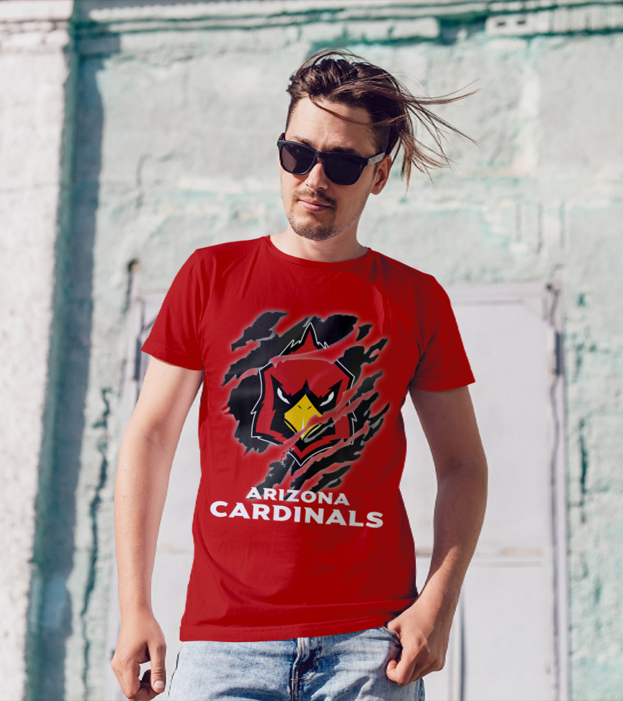 Arizona Cardinals Logo Claw Marks T-Shirt