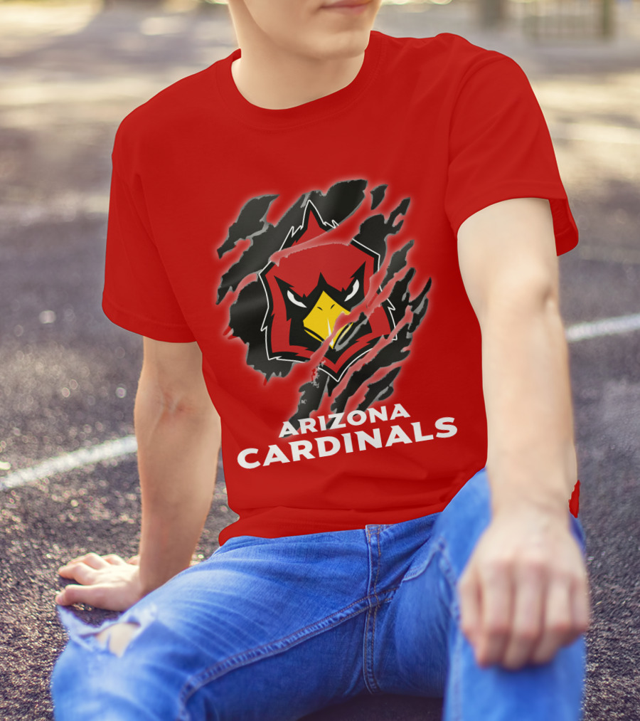 Arizona Cardinals Logo Claw Marks T-Shirt