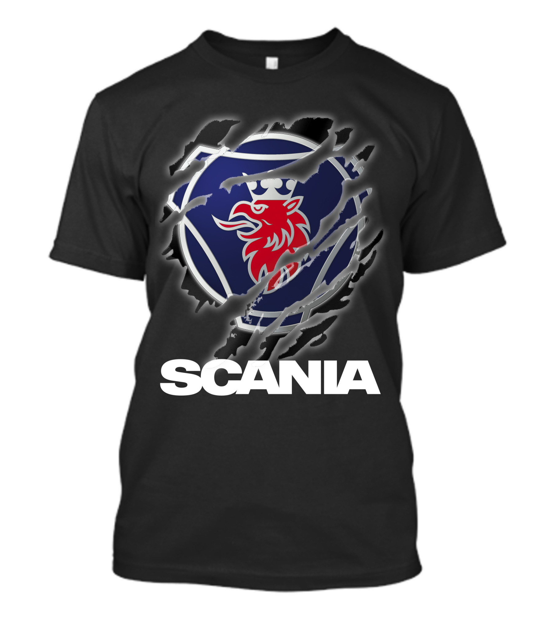 Scania Lion Logo Ripped Metal T-Shirt