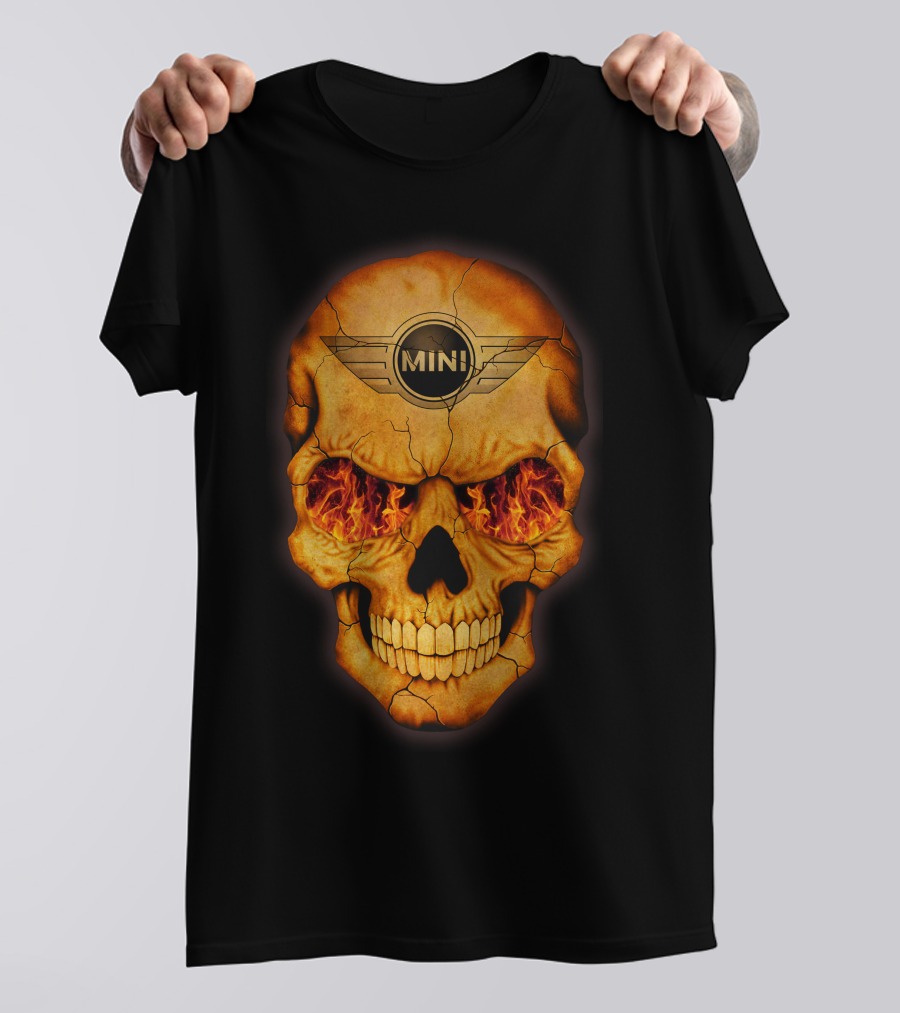 Flaming Skull Mini Logo Eyed T-Shirt