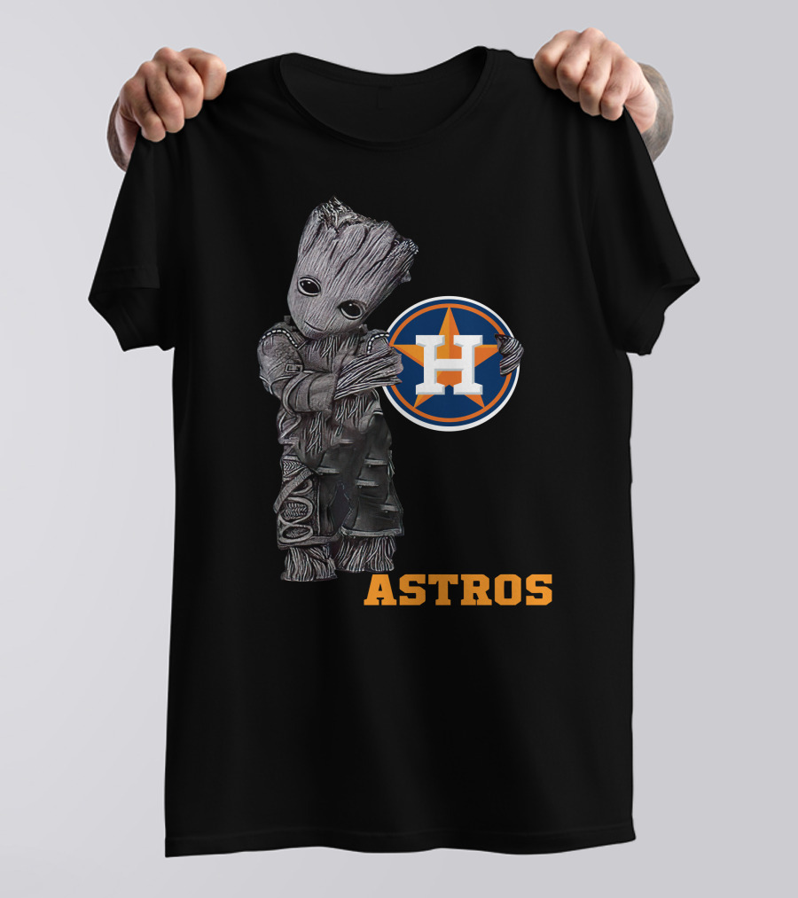 Astros Groot With Houston Baseball T-Shirt