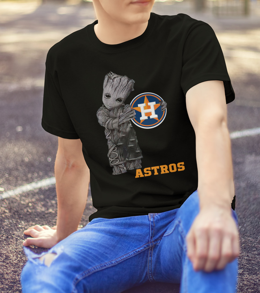 Astros Groot With Houston Baseball T-Shirt