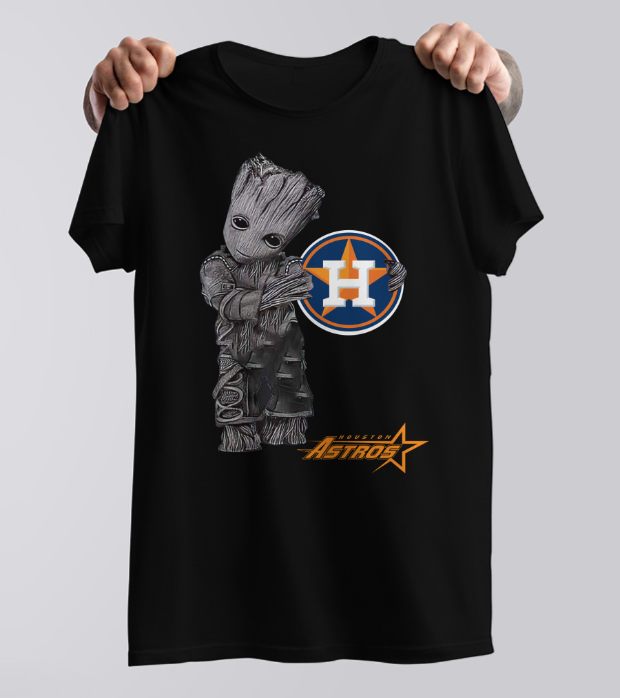 Houston Astros Groot Guardians Of The Galaxy Crossover T-Shirt