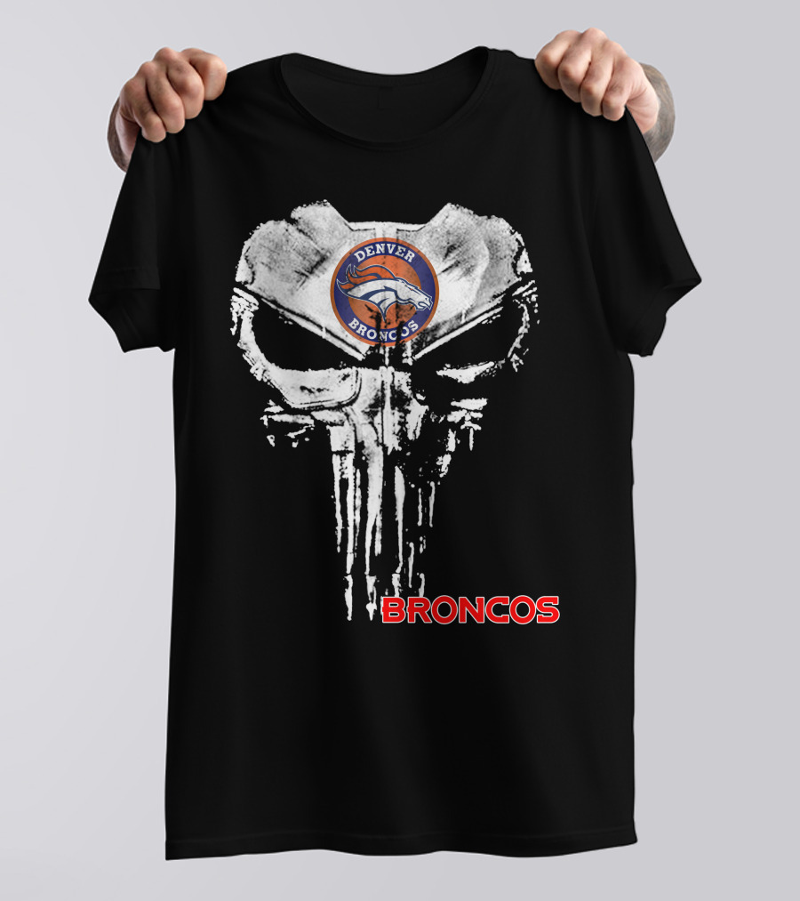 Denver Broncos Skull Logo Broncos T-Shirt