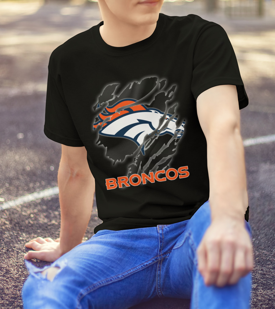 Denver Broncos Ripped Claw Marks T-Shirt