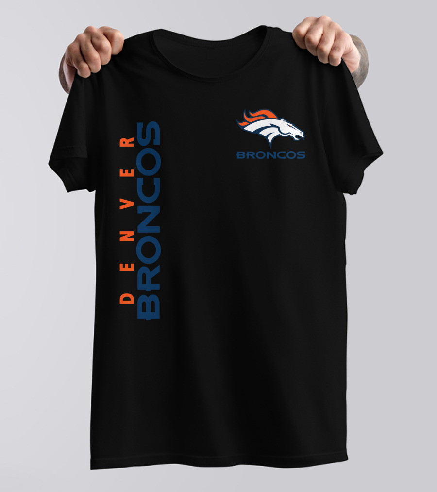 Denver Broncos Logo And Vertical T-Shirt