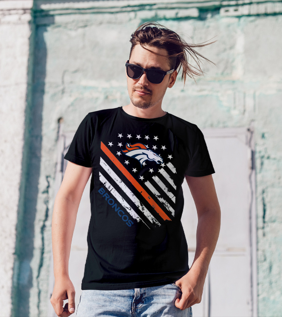 Broncos American Flag Stars Stripes T-Shirt