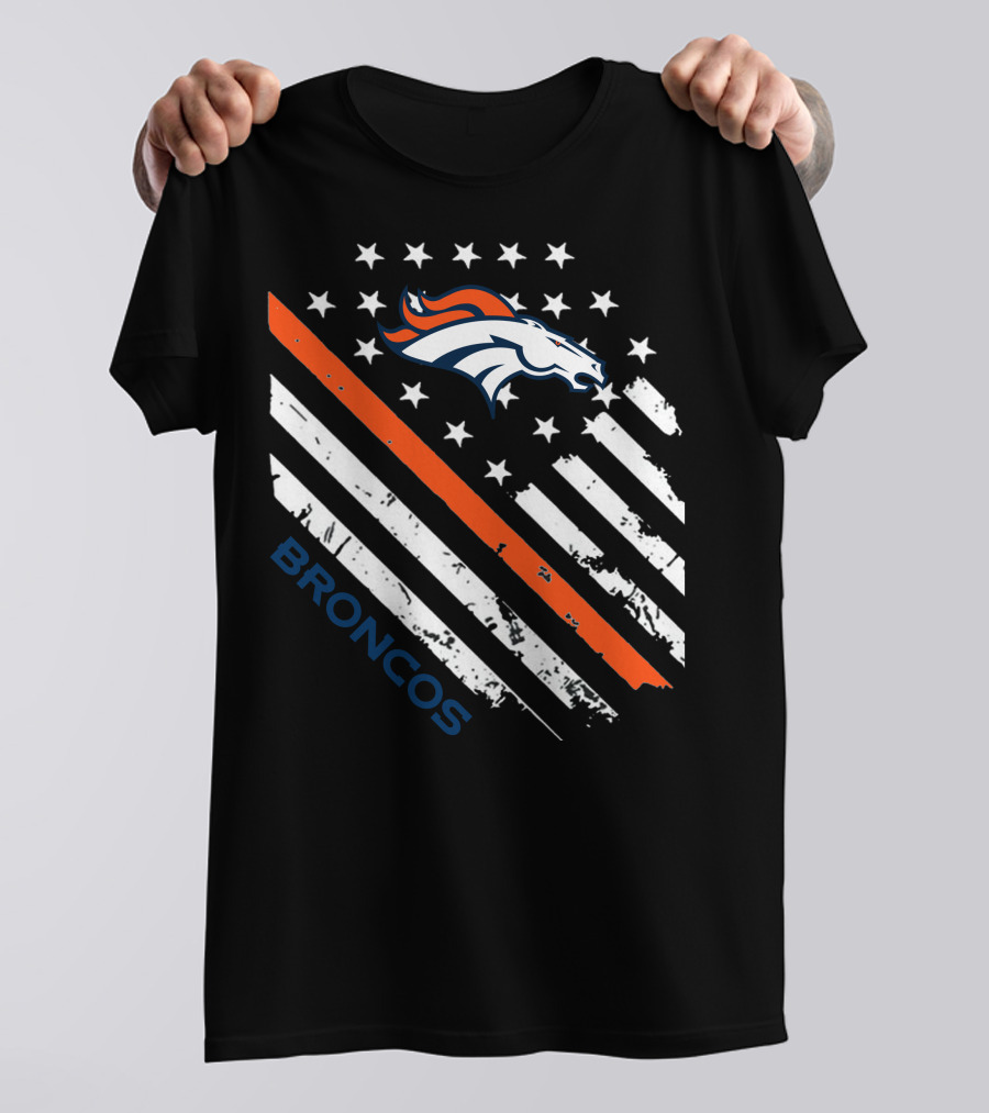 Broncos American Flag Stars Stripes T-Shirt