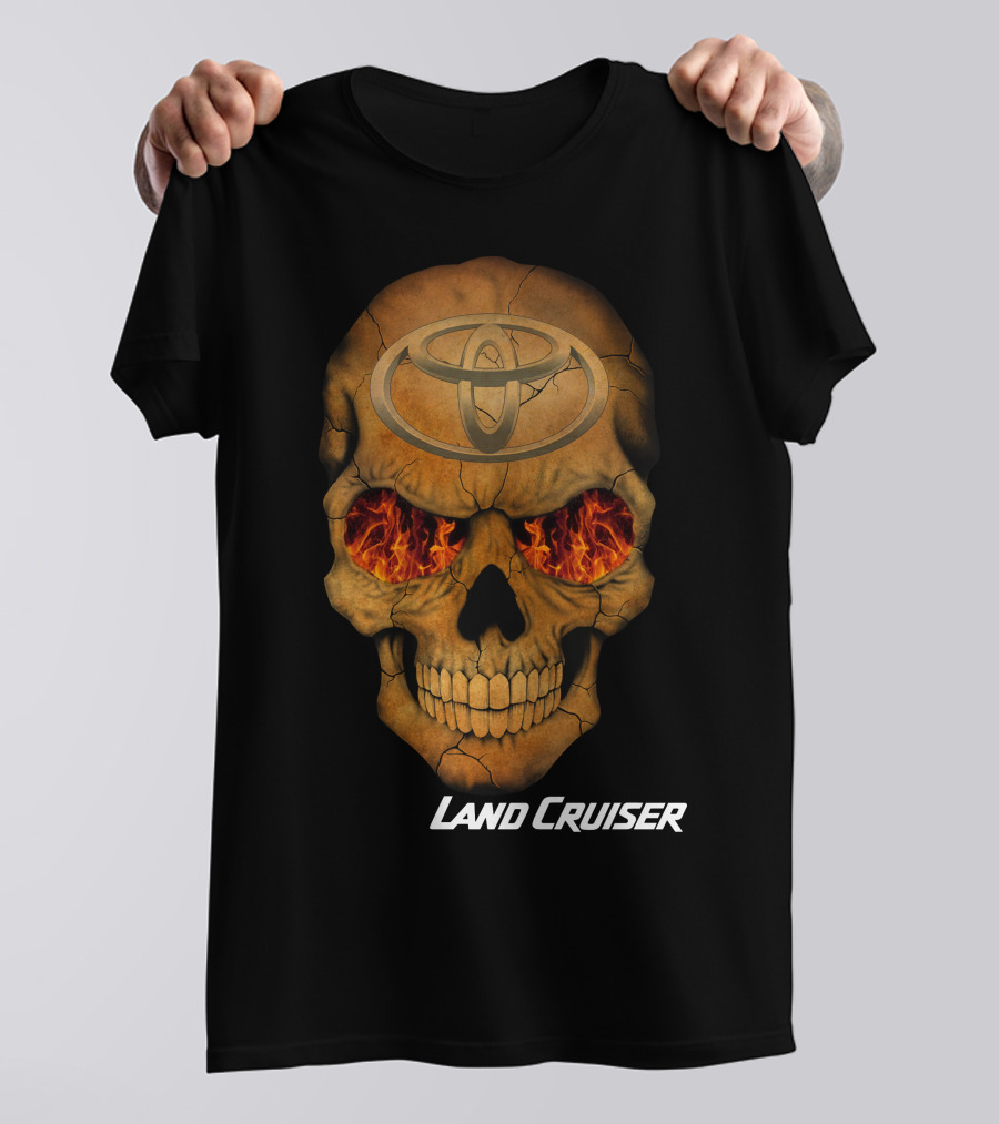Toyota Land Cruiser Fiery Skull T-Shirt