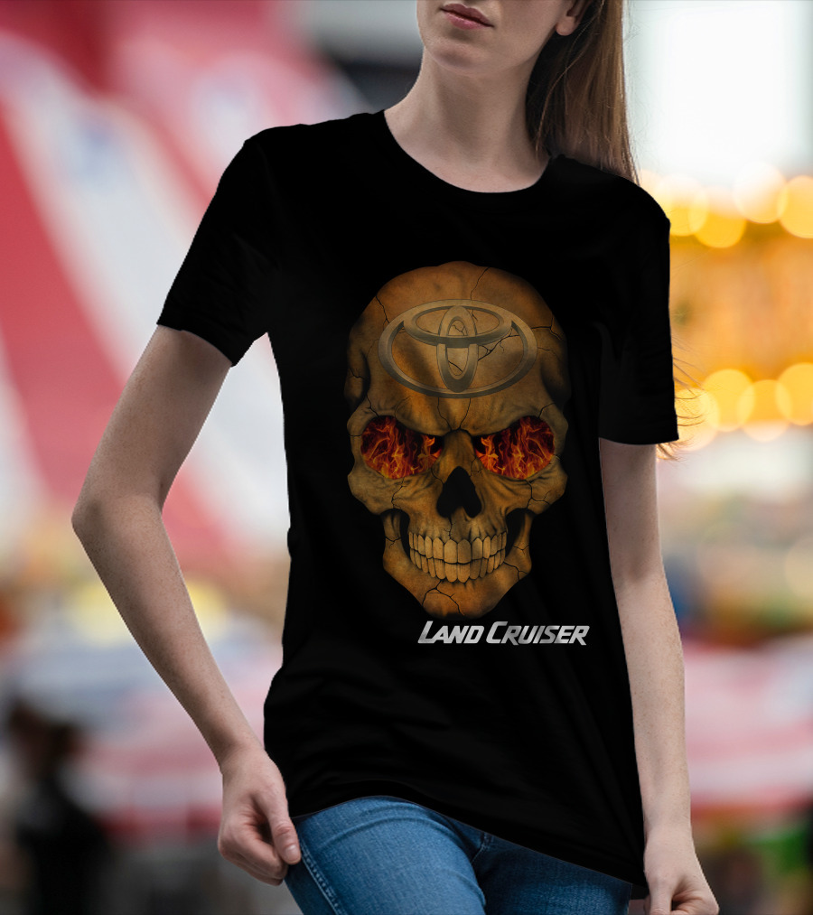 Toyota Land Cruiser Fiery Skull T-Shirt