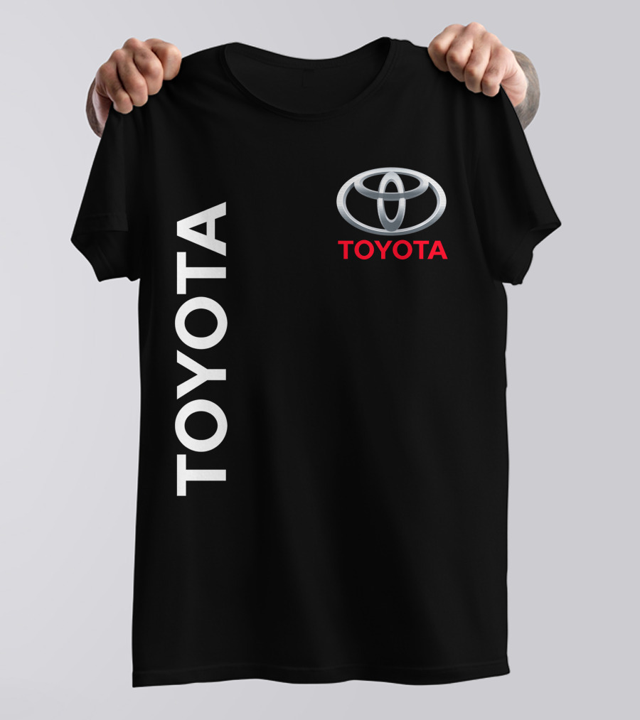 Toyota Logo With White Text Vertical Alignment T-Shirt