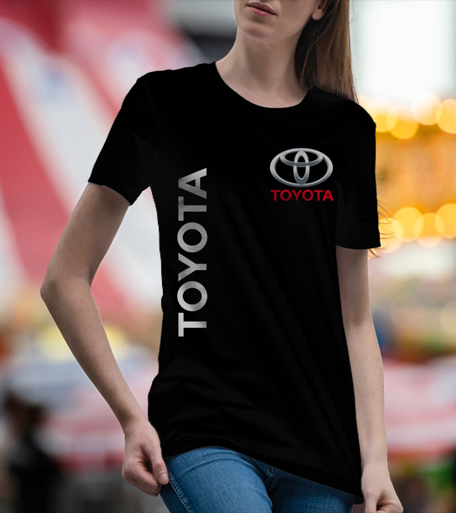 Toyota Logo With White Text Vertical Alignment T-Shirt