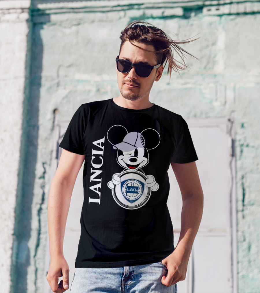 Lancia Mickey Mouse Holding T-Shirt