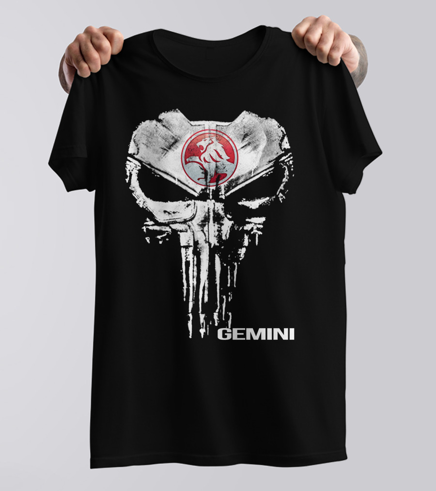 Gemini 06 Punisher Skull Holden Lion Symbol T-Shirt
