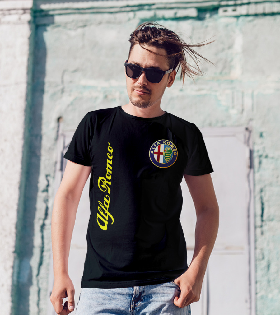 Alfa Romeo Classic Car Logo And Name T-Shirt