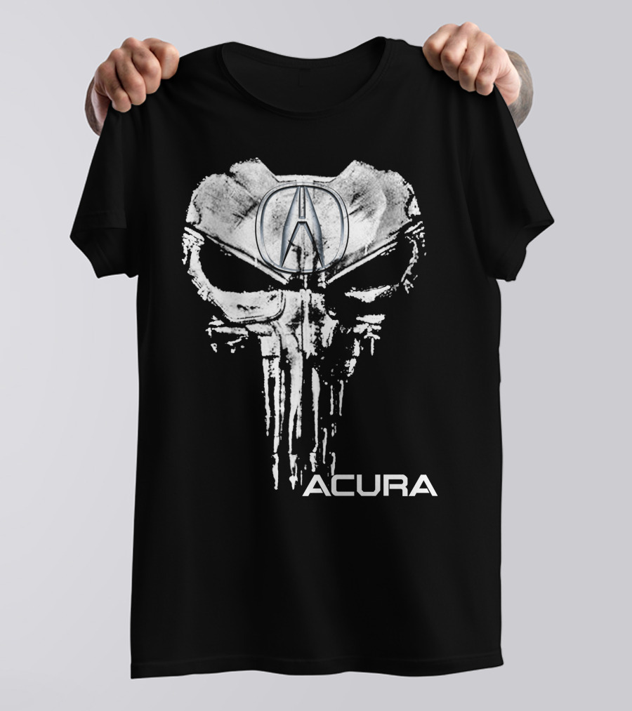Acura Logo Skull Punisher Style T-Shirt