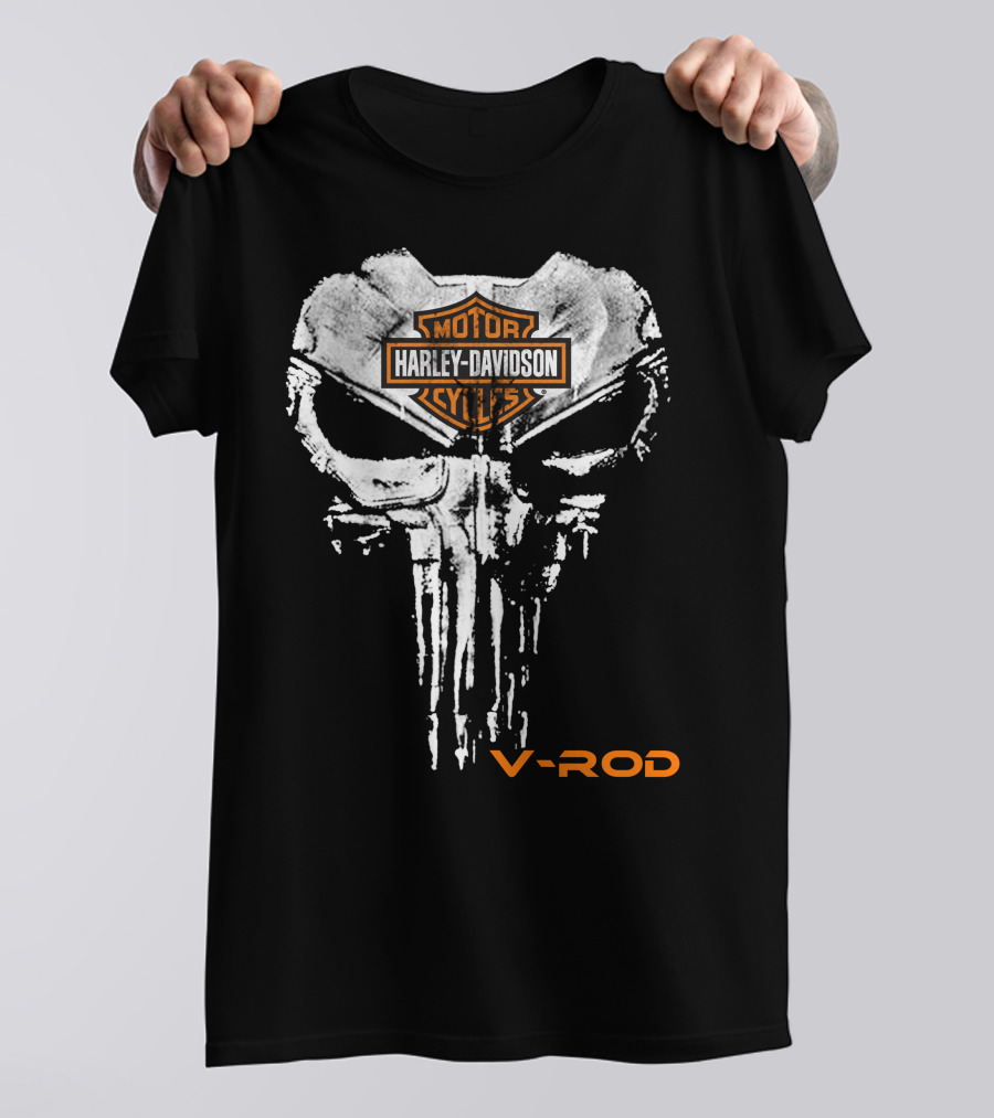 Harley Davidson Motor Cycles V-Rod Skull T-Shirt