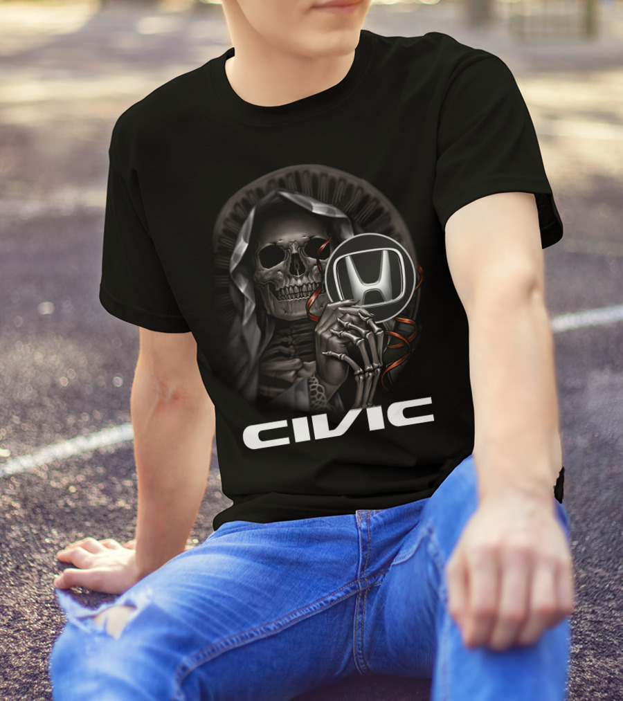 Civic 07 Grim Reaper Skeleton Honda T-Shirt