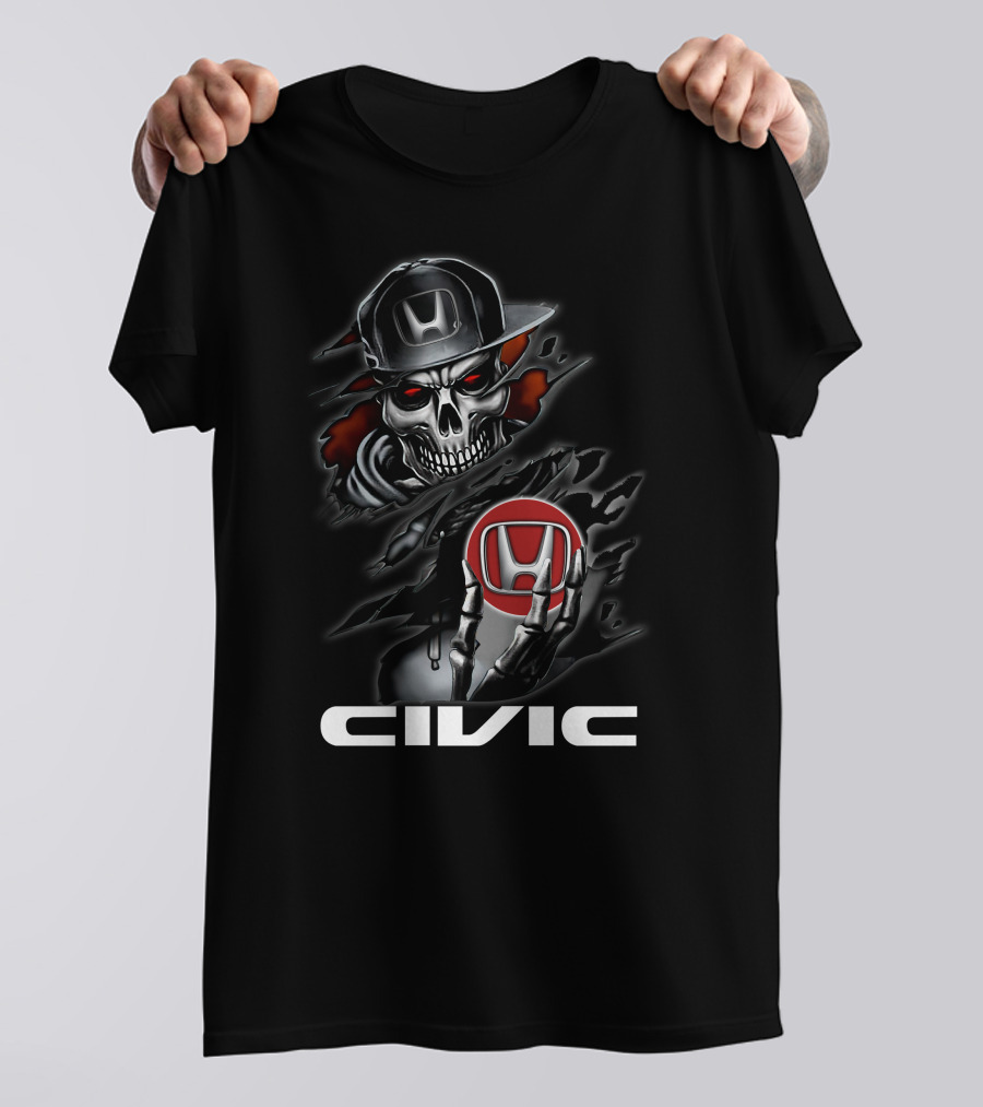 Civic 06 Skull Honda Emblem Hat T-Shirt