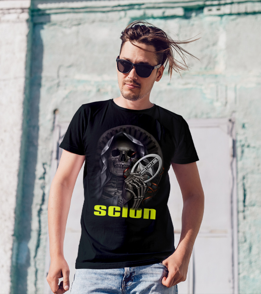 Scion Grim Reaper Skull Holding T-Shirt