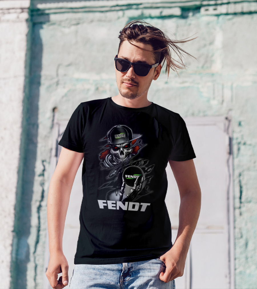 Fendt Skull With Cap And Glove Holding Ball T-Shirt