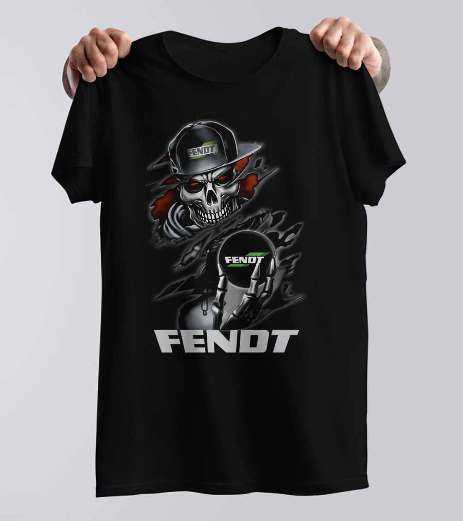 Fendt Skull With Cap And Glove Holding Ball T-Shirt