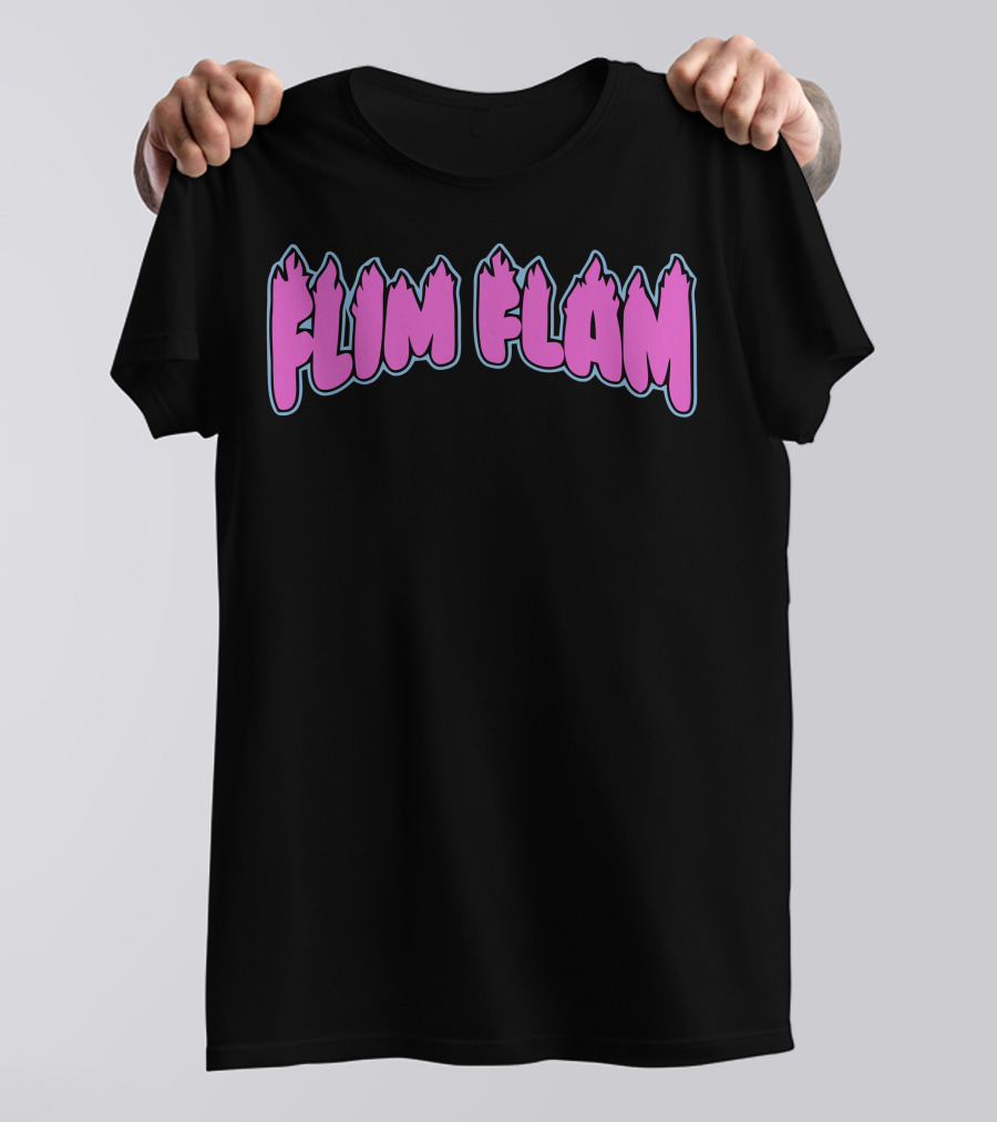 Flim Flam Colorful Flame Font T-Shirt