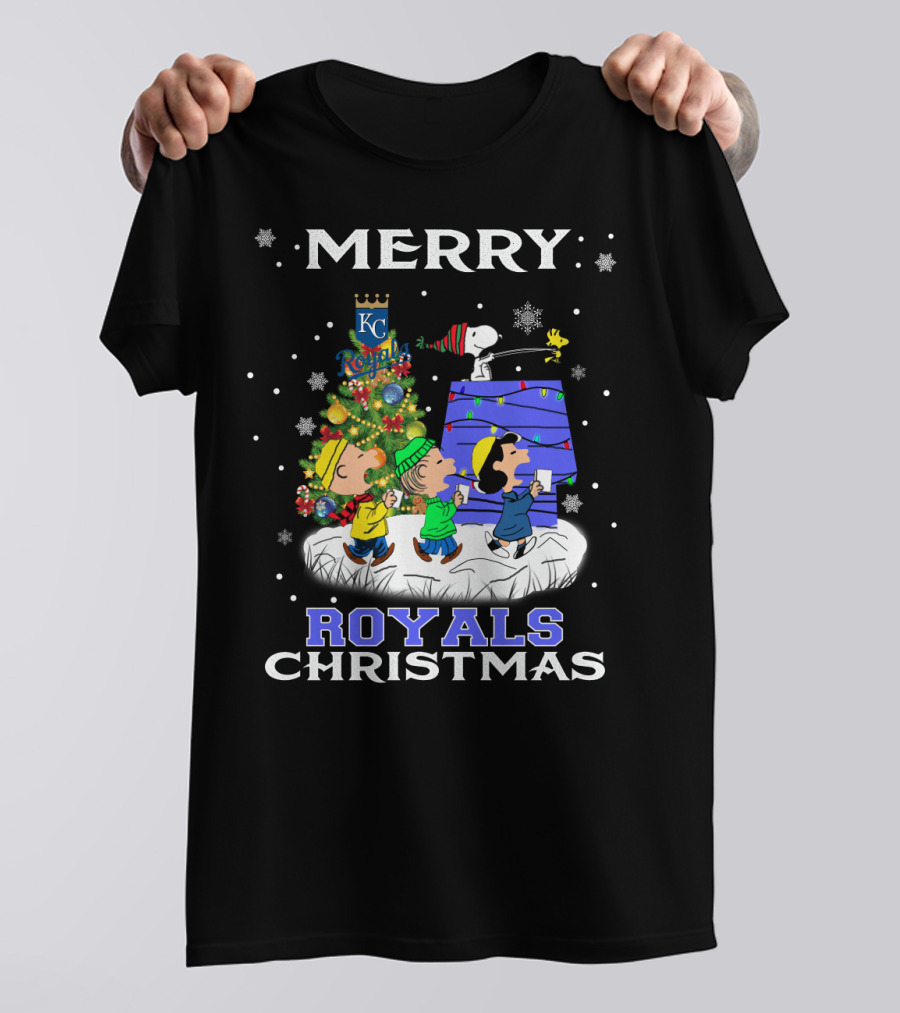 Merry Kansas City Royals Christmas Snoopy Fans T-Shirt