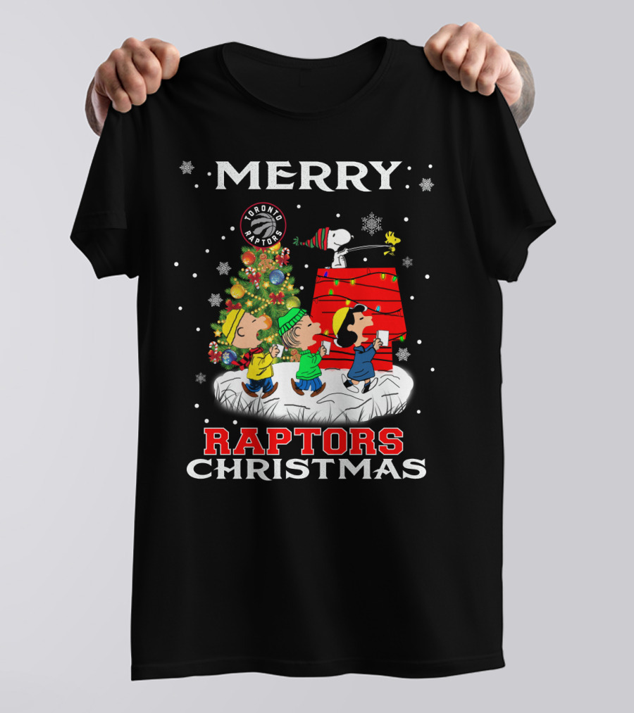 Merry Raptors Christmas Toronto Snoopy Fans T-Shirt