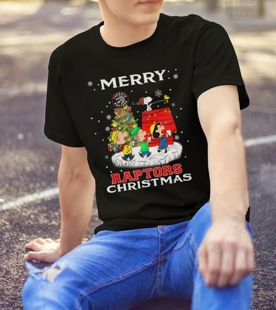 Merry Raptors Christmas Toronto Snoopy Fans T-Shirt
