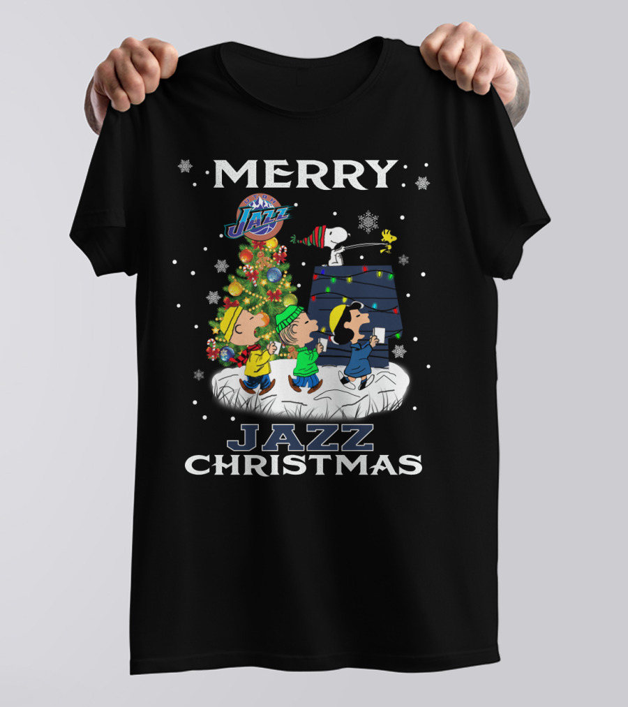 Merry Utah Jazz Christmas Snoopy Fans T-Shirt