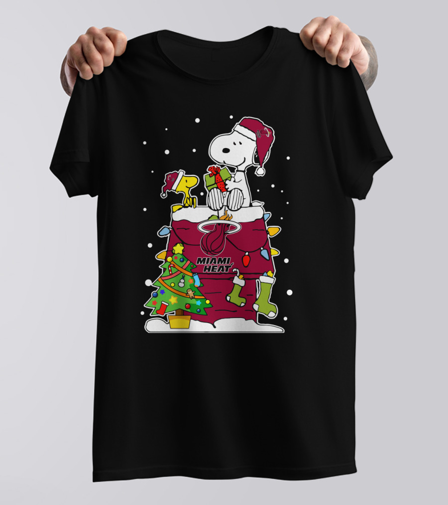 Miami Heat Snoopy Christmas Festive Sweater And Gift Theme T-Shirt