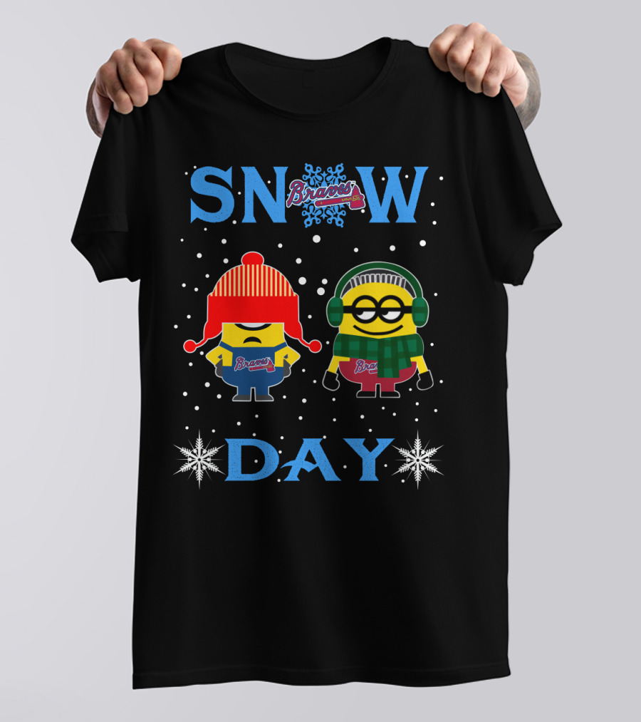 Braves Snow Day With Minions Fans T-Shirt