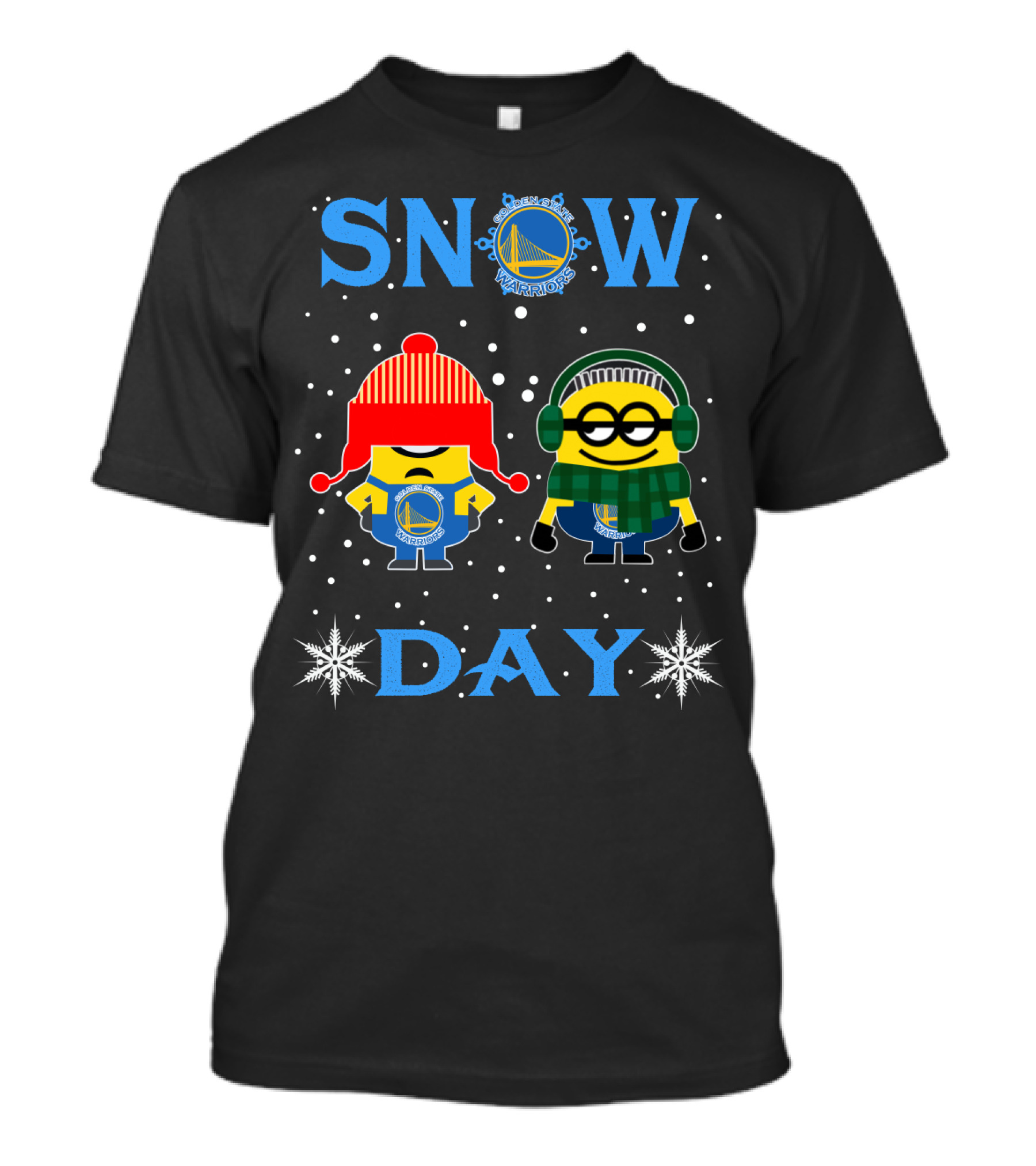 Snow Day For Golden State Warriors And Minions Winter Fun T-Shirt