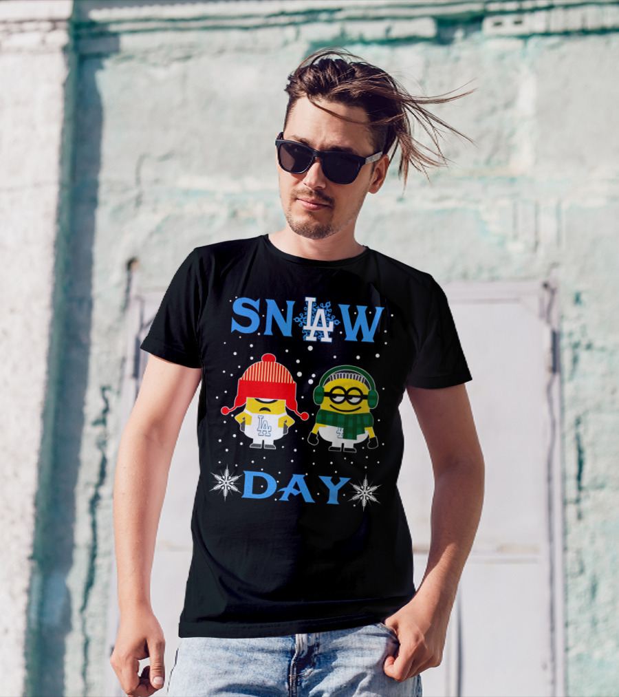 Sn❆W La Day La Dodgers Minion Duo Winter Theme T-Shirt