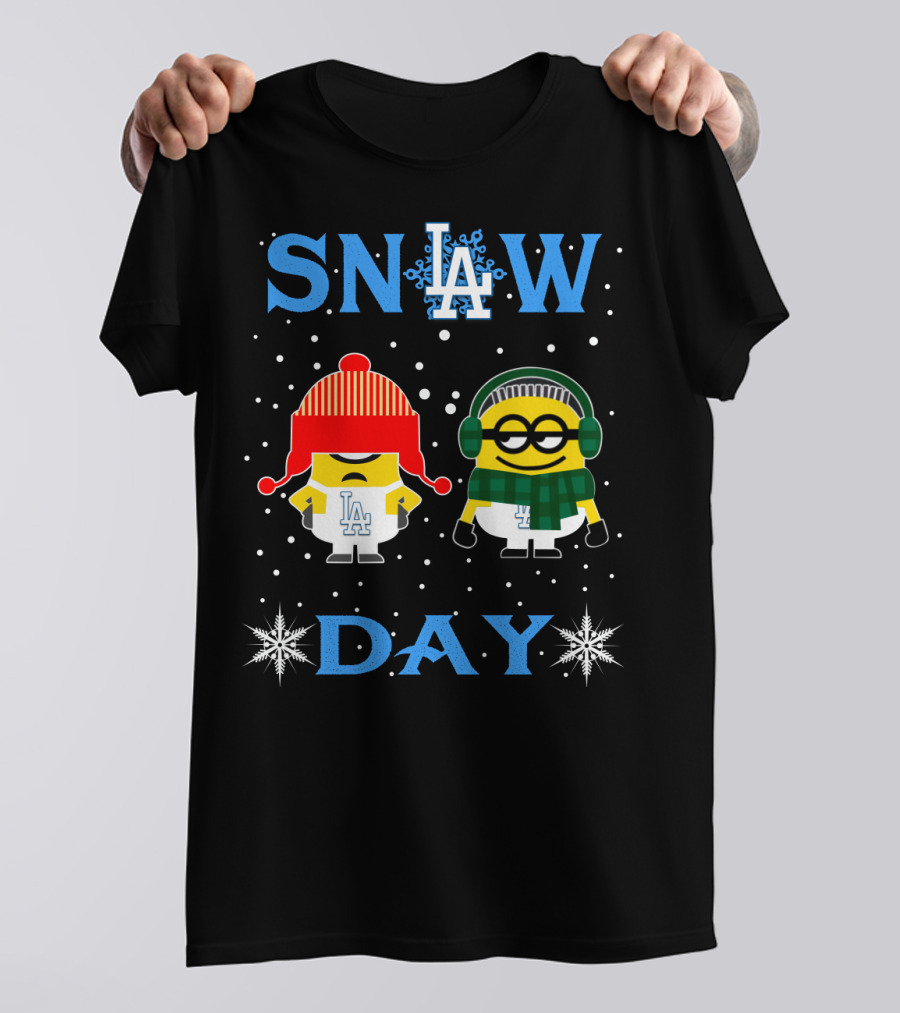 Sn❆W La Day La Dodgers Minion Duo Winter Theme T-Shirt