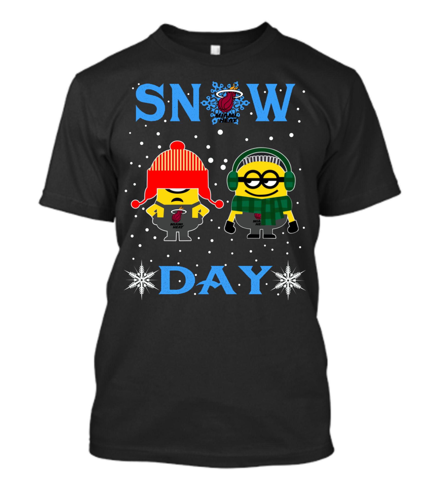 Snow Day For Miami Heat And Minion Fans T-Shirt