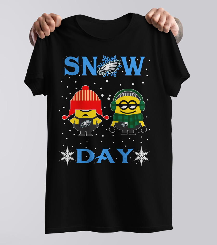 Snow Day Philadelphia Eagles Minion Winter Fun T-Shirt