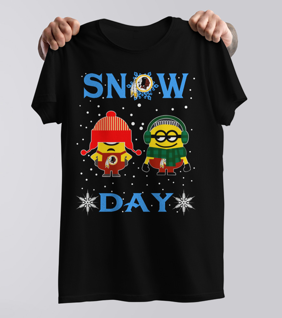 Snow Day Washington Redskins Minion Winter Fun T-Shirt