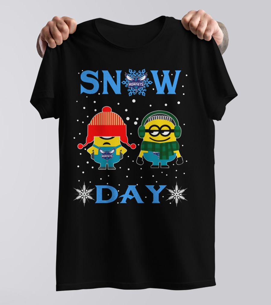 Snow Day With Charlotte Hornets Minions Winter Fun T-Shirt