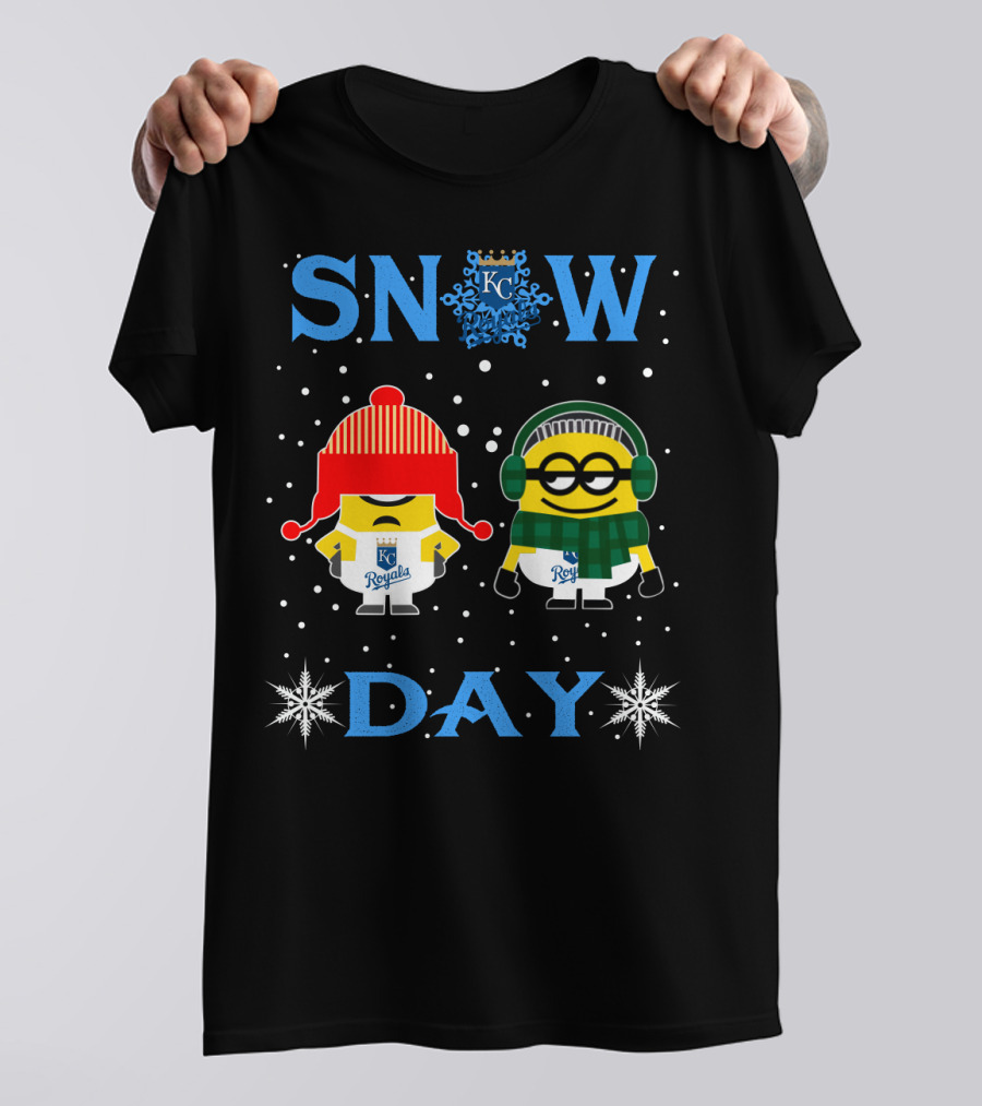 Snow Day Kc Royals Minion Duo Winter Style T-Shirt