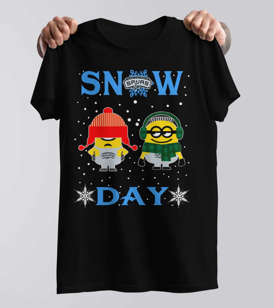 Snow Day San Antonio Spurs Minions Winter Fun T-Shirt