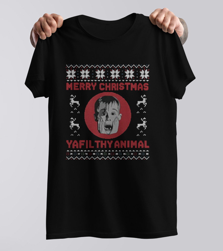 Merry Christmas Ya Filthy Animal Home Alone Knit T-Shirt