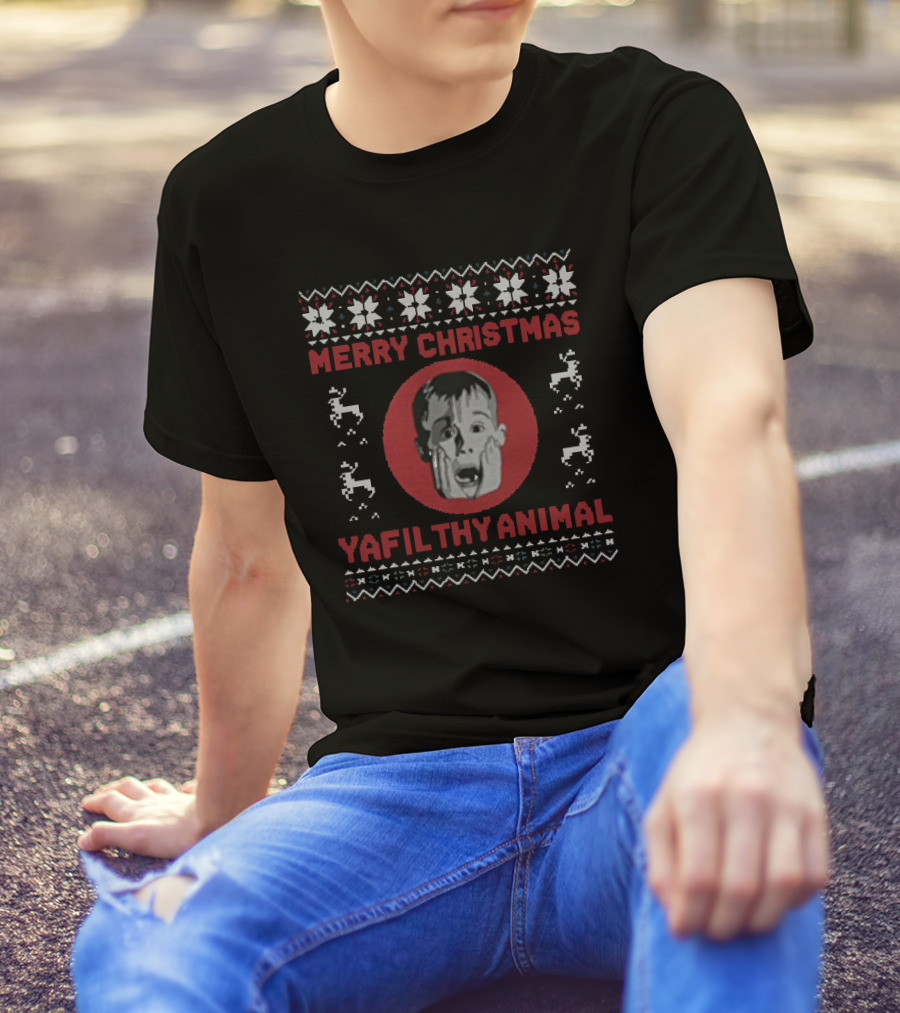 Merry Christmas Ya Filthy Animal Home Alone Knit T-Shirt