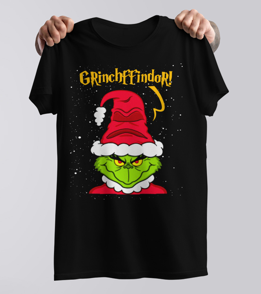 Grinche FFindor Grinch Santa Hat Snowflakes Christmas T-Shirt