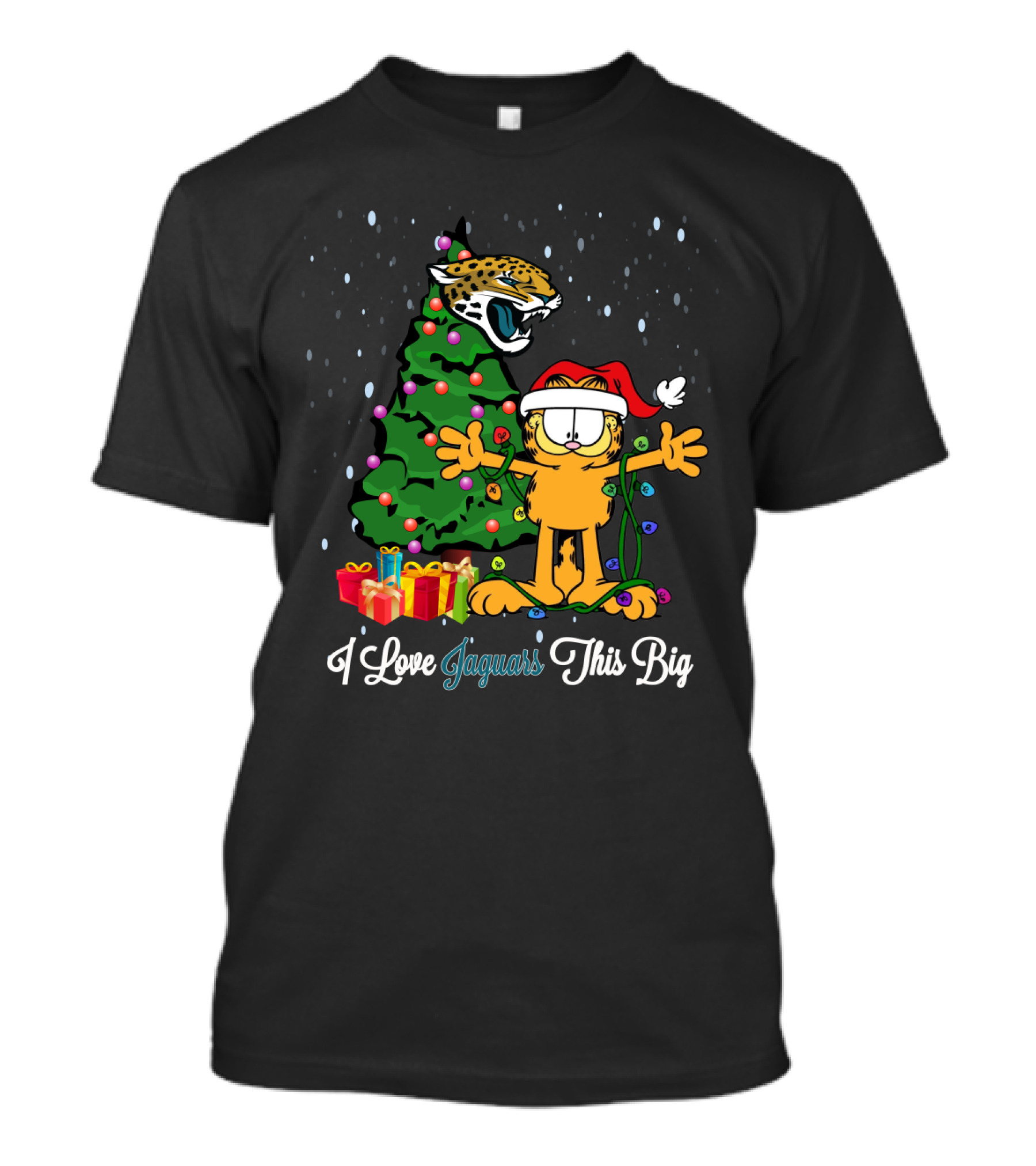 I Love Jaguars This Big Christmas Jacksonville Jaguars Fan Holiday T-Shirt