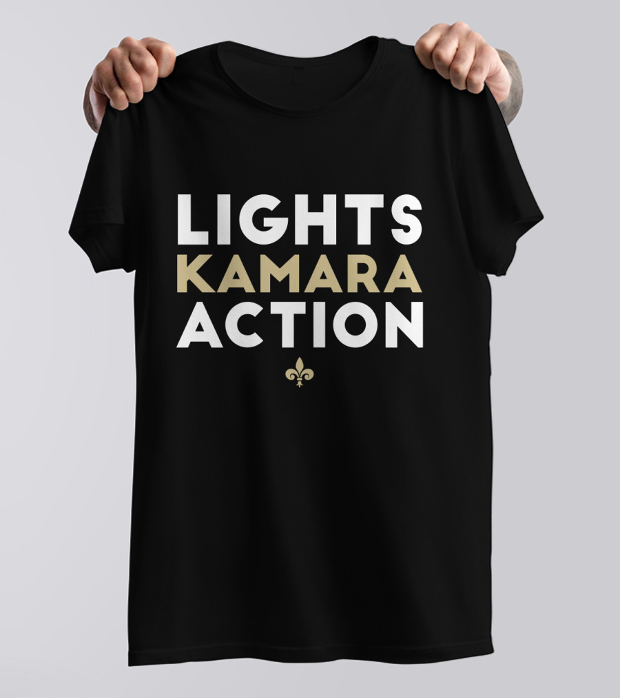 Lights Kamara Action New Orleans Fleur-de-Lis Fans T-Shirt