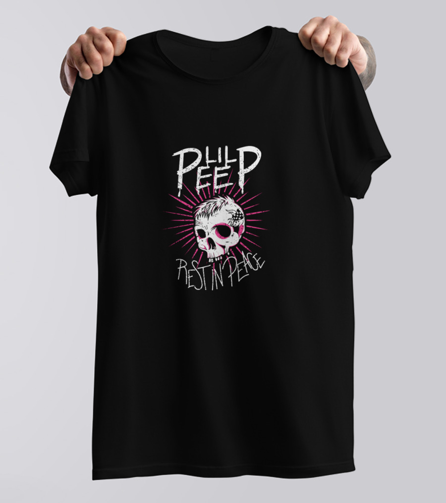 Lil Peep Rest In Peace Skull Fan Tribute T-Shirt